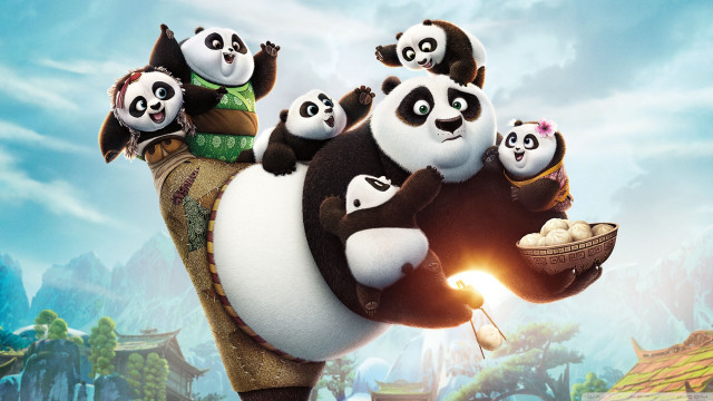 Pandas riding giant panda movie free wallpaper - medium preview image