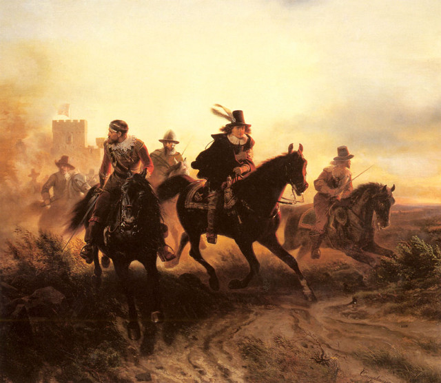 Men riding horses desert castle free wallpaper - medium preview image