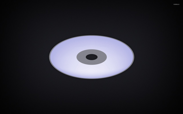 White disc black background circle free wallpaper - medium preview image