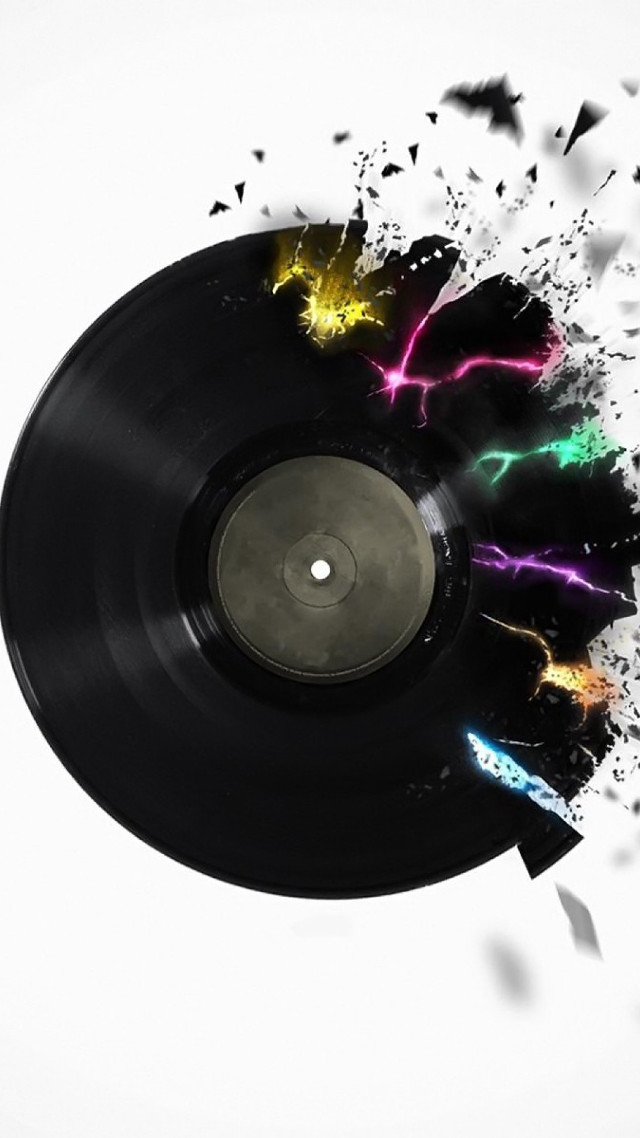 Colored lights black disc white free wallpaper - medium preview image