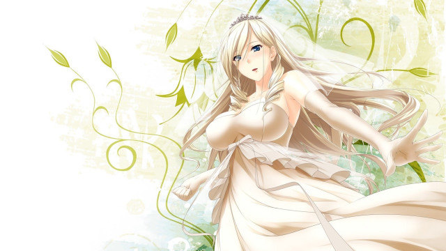 Woman white dress long hair #3 free wallpaper - medium preview image