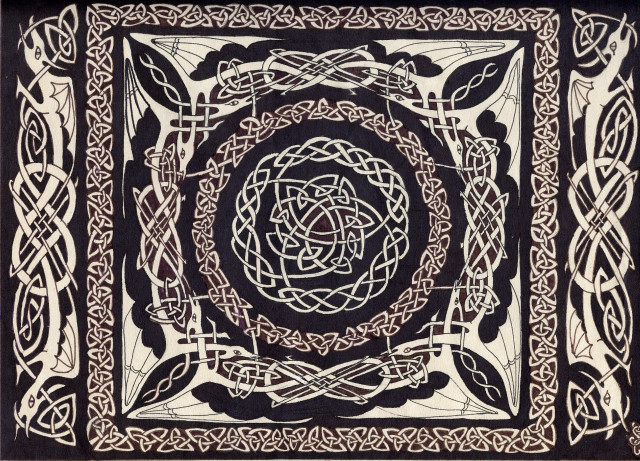 Celtic knot flower center drawing free wallpaper - medium preview image