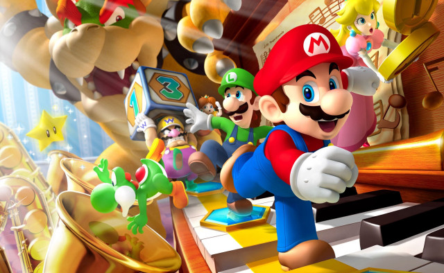 Mario nintendo characters piano keyboard free wallpaper - medium preview image