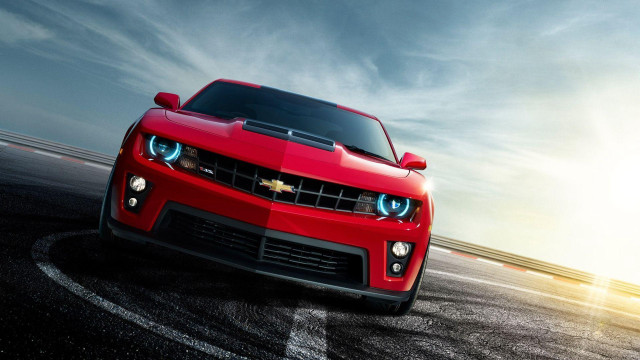 Red car driving road sky #2 free wallpaper - medium preview image