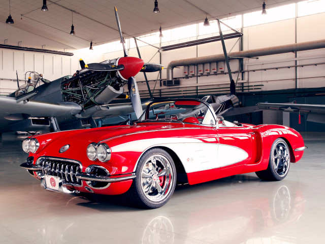 Red white car garage plane #2 free wallpaper - medium preview image