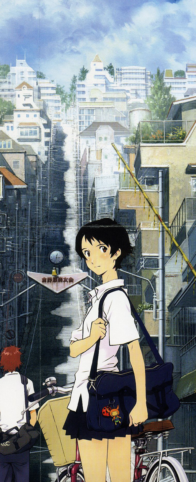 Girl bike boy background city free wallpaper - medium preview image