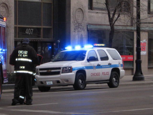 Police car fireman building side free wallpaper - medium preview image