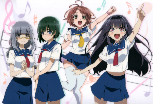 School girls musical notes microphone free wallpaper - medium preview image