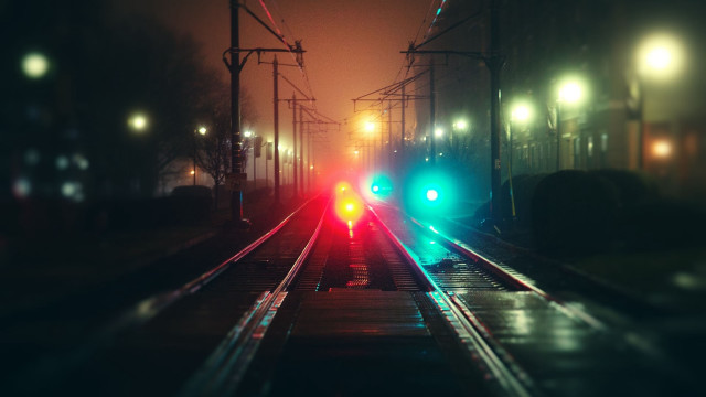 Train night traveling platform lights free wallpaper - medium preview image