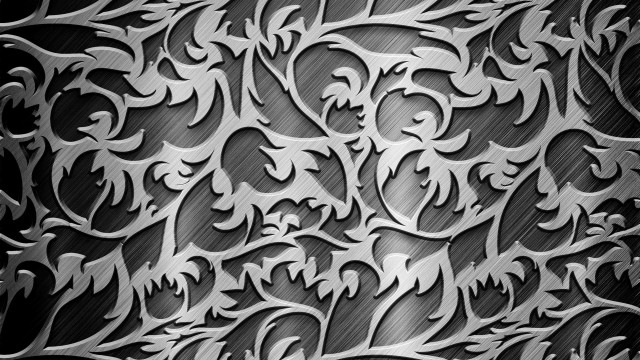 Metal floral black background white free wallpaper - medium preview image