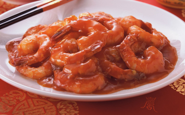 Shrimp sauce chopsticks table red free wallpaper - medium preview image