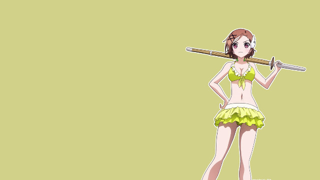 Woman bikini baseball bat green free wallpaper - medium preview image