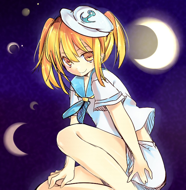 Girl sailor outfit kneeling hat free wallpaper - medium preview image