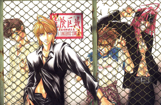 Man standing behind fence crowd free wallpaper - medium preview image