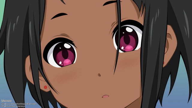 Anime girl black hair pink free wallpaper - medium preview image