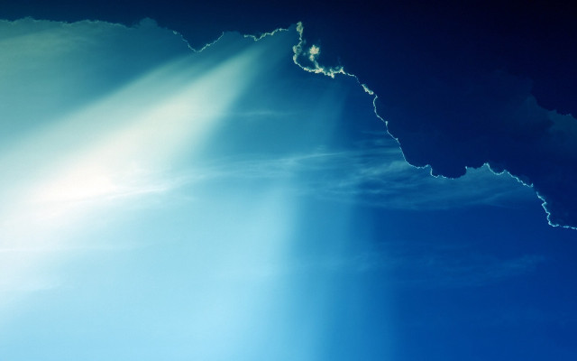 Bright blue sky clouds plane free wallpaper - medium preview image