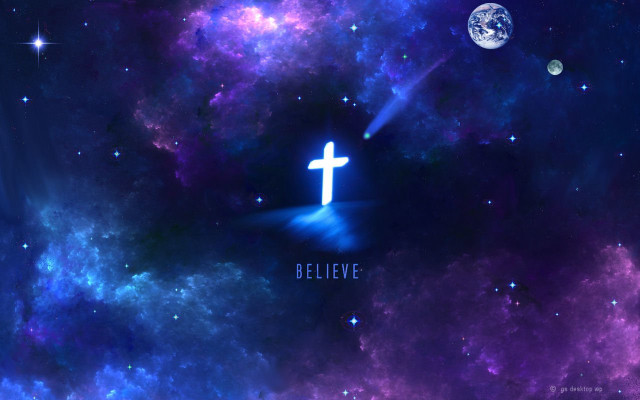 Cross galaxy believe planet background free wallpaper - medium preview image