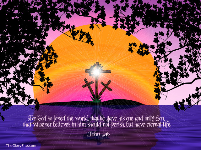 Cross sunset bible verse jesus free wallpaper - medium preview image