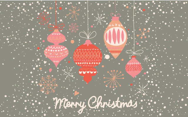 Christmas card ornaments snowflakes gray free wallpaper - medium preview image