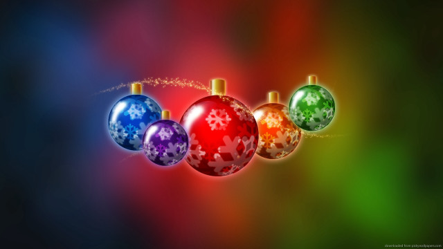Colorful christmas ornament snowflake pattern free wallpaper - medium preview image