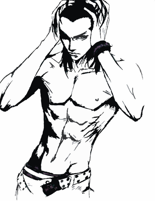 Man hands head shirt off free wallpaper - medium preview image
