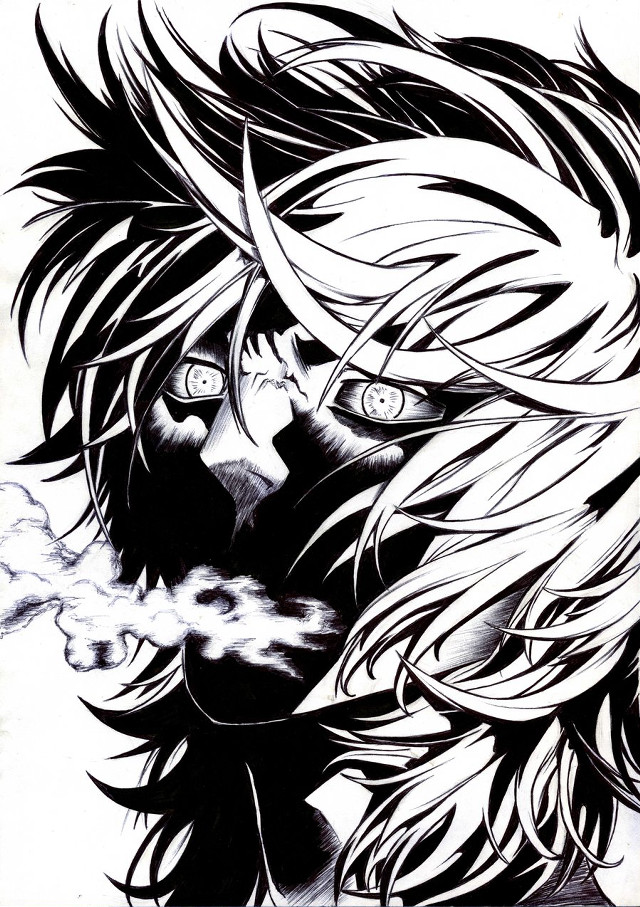 Man long hair eyes drawing free wallpaper - medium preview image
