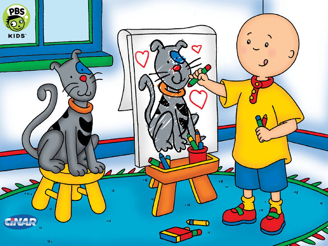 Child drawing cat dog easel free wallpaper - medium preview image