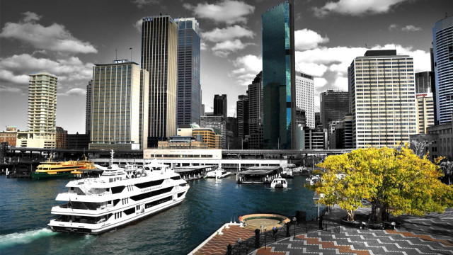 Boat city bridge skyline tokyo free wallpaper - medium preview image