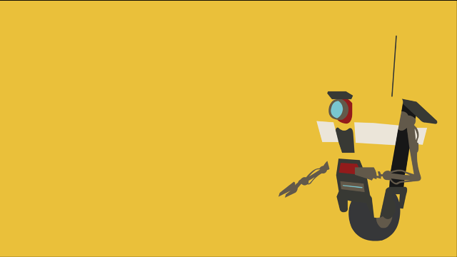 Yellow robot multiple girls vector free wallpaper - medium preview image