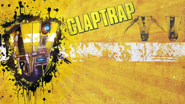 Yellow wall robot claptrap painted free wallpaper - medium preview image