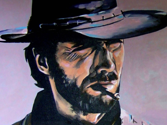 Man hat pipe cigarette painting free wallpaper - medium preview image