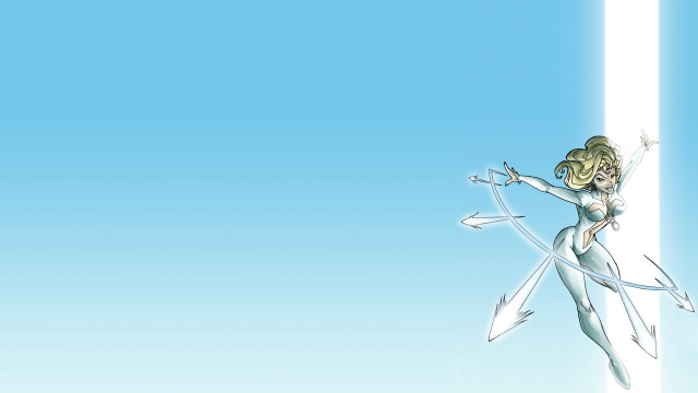 Woman white dress flying arrow free wallpaper - medium preview image