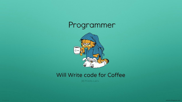 Cat coffee programming cat holding free wallpaper - medium preview image