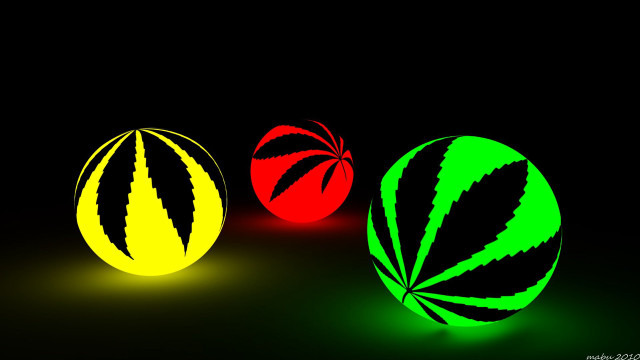 Three colored balls black background free wallpaper - medium preview image