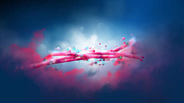 Pink object floating blue background free wallpaper - medium preview image
