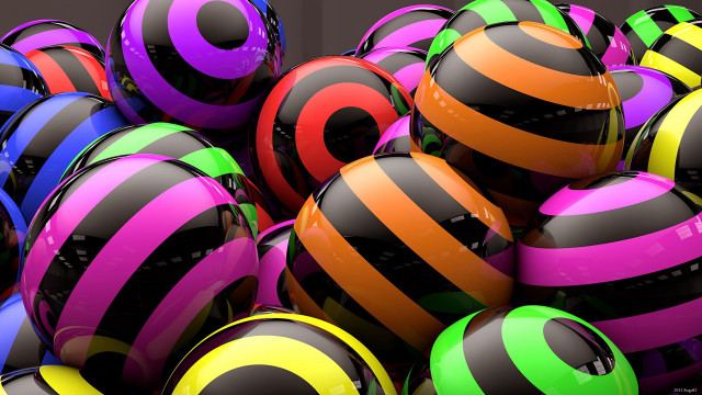 Colorful balls black background white free wallpaper - medium preview image