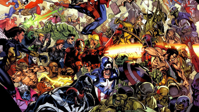 Avengers group photo characters heroes free wallpaper - medium preview image