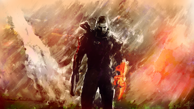 Man space suit alien painting free wallpaper - medium preview image