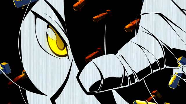 Cartoon yellow eyes black background free wallpaper - medium preview image