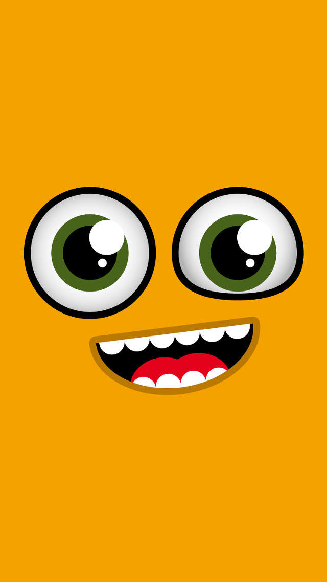 Yellow background big eyes grin free wallpaper - medium preview image