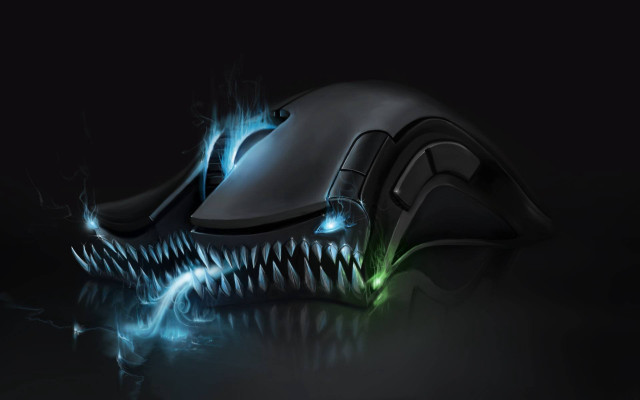 Glowing mouse fire eyes skull free wallpaper - medium preview image