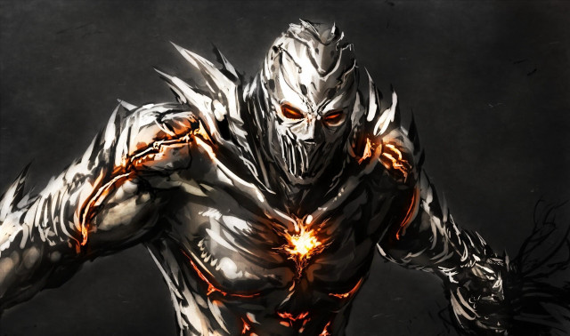 Demonic man glowing eyes red free wallpaper - medium preview image