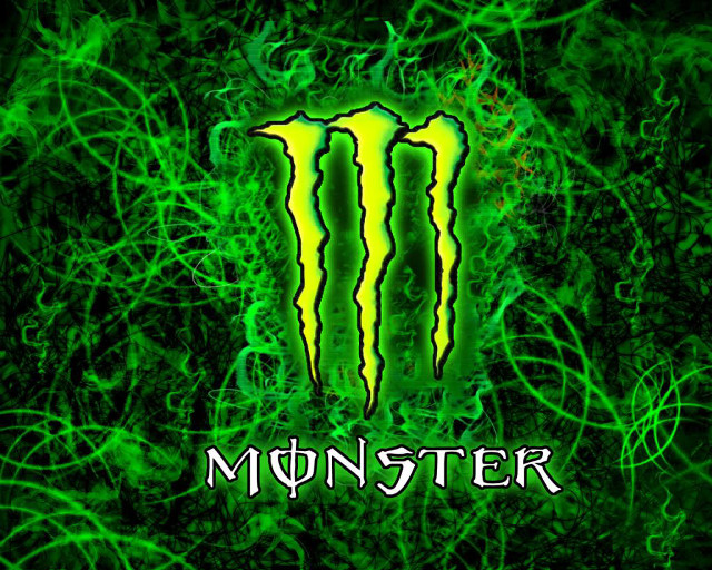 Monster logo green background black free wallpaper - medium preview image