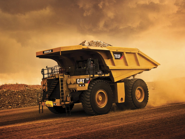 Dump truck dirt road cloudy #2 free wallpaper - medium preview image