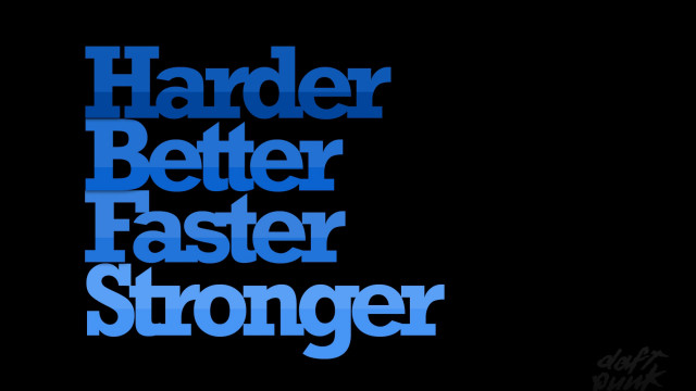 Black background blue text harder free wallpaper - medium preview image