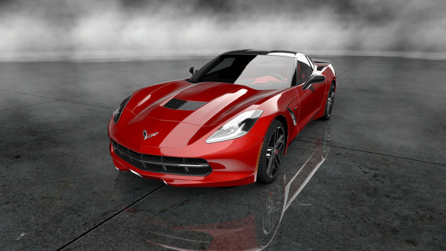 Red sports car foggy black free wallpaper - medium preview image