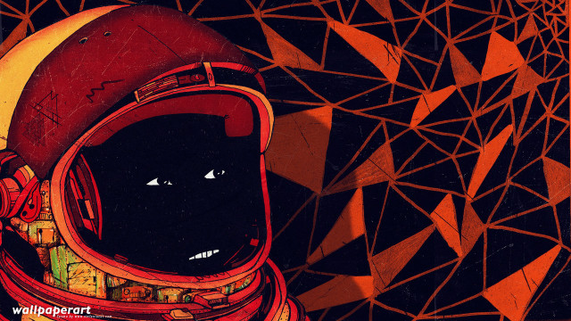 Afrofuturism astronaut geometric background night free wallpaper - medium preview image