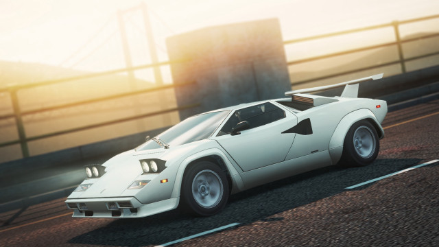 White sports car highway bridge #2 free wallpaper - medium preview image