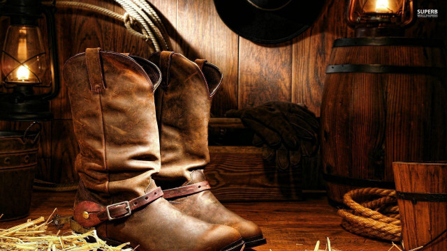 Cowboy boots hay barrel rope #2 free wallpaper - medium preview image