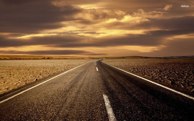 Long road cloudy sky lone #2 free wallpaper - medium preview image